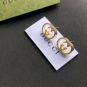 Gucci Crystal Initial Earrings: Letter 'G' in Full Pavé Setting