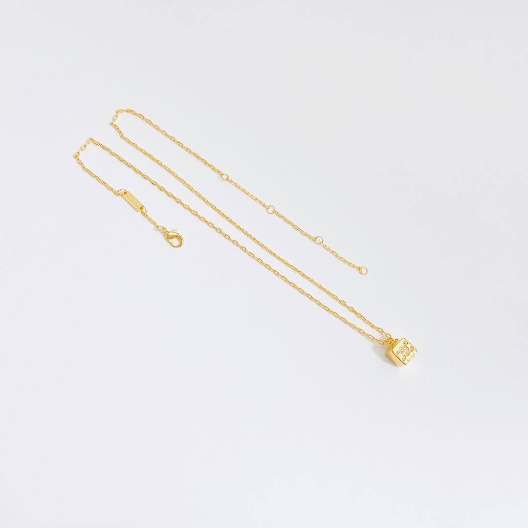 Celine Mirrored Pendant Necklace: Reflective Surface with Engraving 6 Celine Mirrored Pendant Necklace: Reflective Surface with Engraving - Image 6