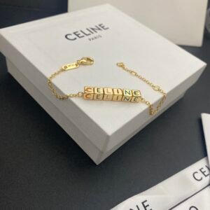 Celine Braided Leather Bracelet: Fine Braid with Gold End Caps