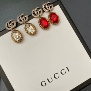 Gucci Ribbon Lariat Earrings: Long Silk Ribbon with Crystal Terminals
