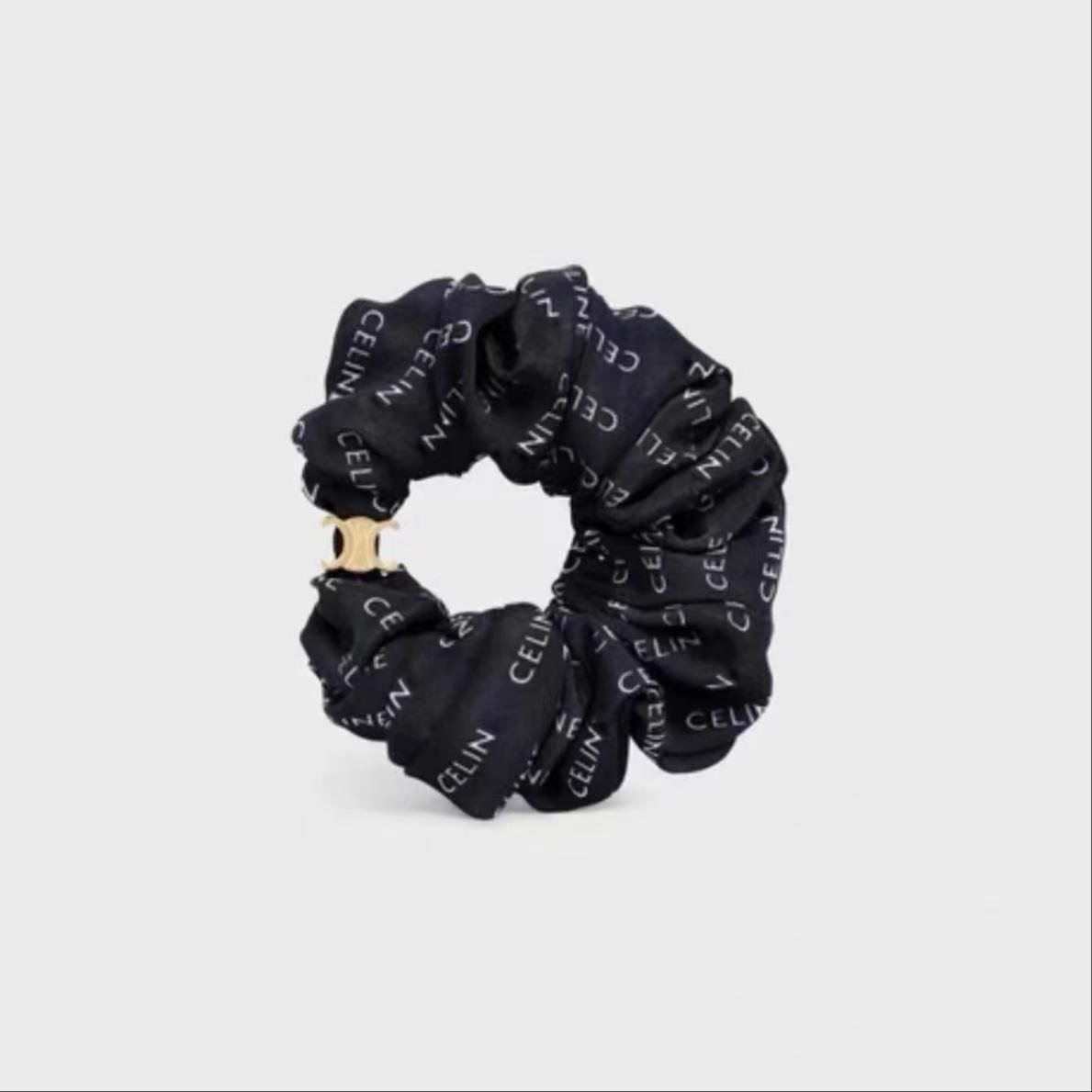 New Celine Chunky Knot Hair Tie: Oversized Silk Blend in Core Brand Colors 2 New Celine Chunky Knot Hair Tie: Oversized Silk Blend in Core Brand Colors - Image 2