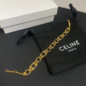 Celine Interlocking CC Bracelet: Modern Logo Design in Dual-Tone Metal