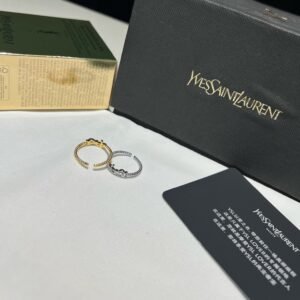 YSL Tassel & Crystal Statement Ring: Silk Thread Fringe with Micro-Pavé Accent