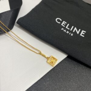 Celine New Necklace 2026: Triomphe Logo Pendant on Fine Chain