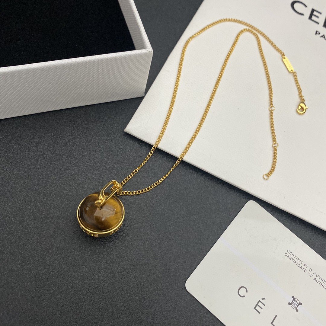 Celine New Necklace 2026: Triomphe Logo Pendant in Gold or Silver 2 Celine New Necklace 2026: Triomphe Logo Pendant in Gold or Silver - Image 2