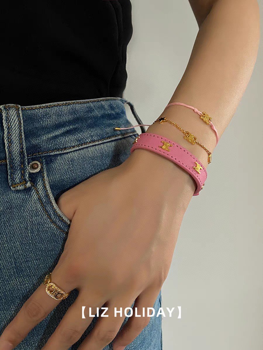 Celine Leather Wrap Bracelets: Knot Closure with Embossed Logo 9 Celine Leather Wrap Bracelets: Knot Closure with Embossed Logo - Image 9