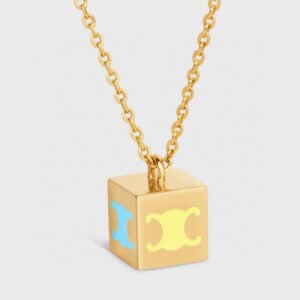 Celine Geometric Bar Necklace: Angled Pendant with Micro-Pavé Edging