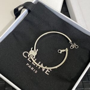 New Celine Chain Bracelet - Interlocked CC Logo in Shiny & Matte Gold