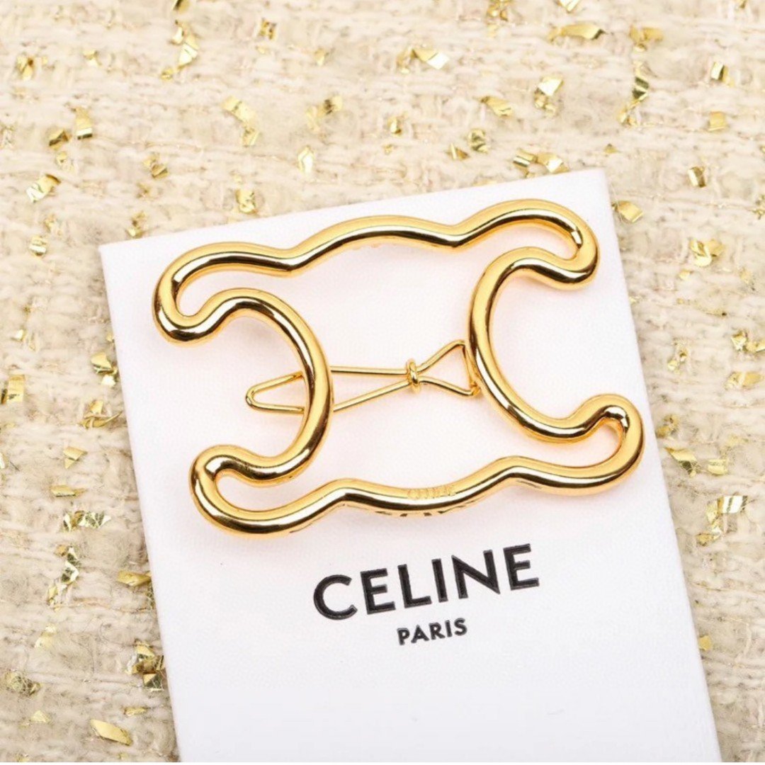 Celine New Hair Pin : Gold-Tone Triomphe Motif Pins for Updos 7 Celine New Hair Pin : Gold-Tone Triomphe Motif Pins for Updos - Image 7