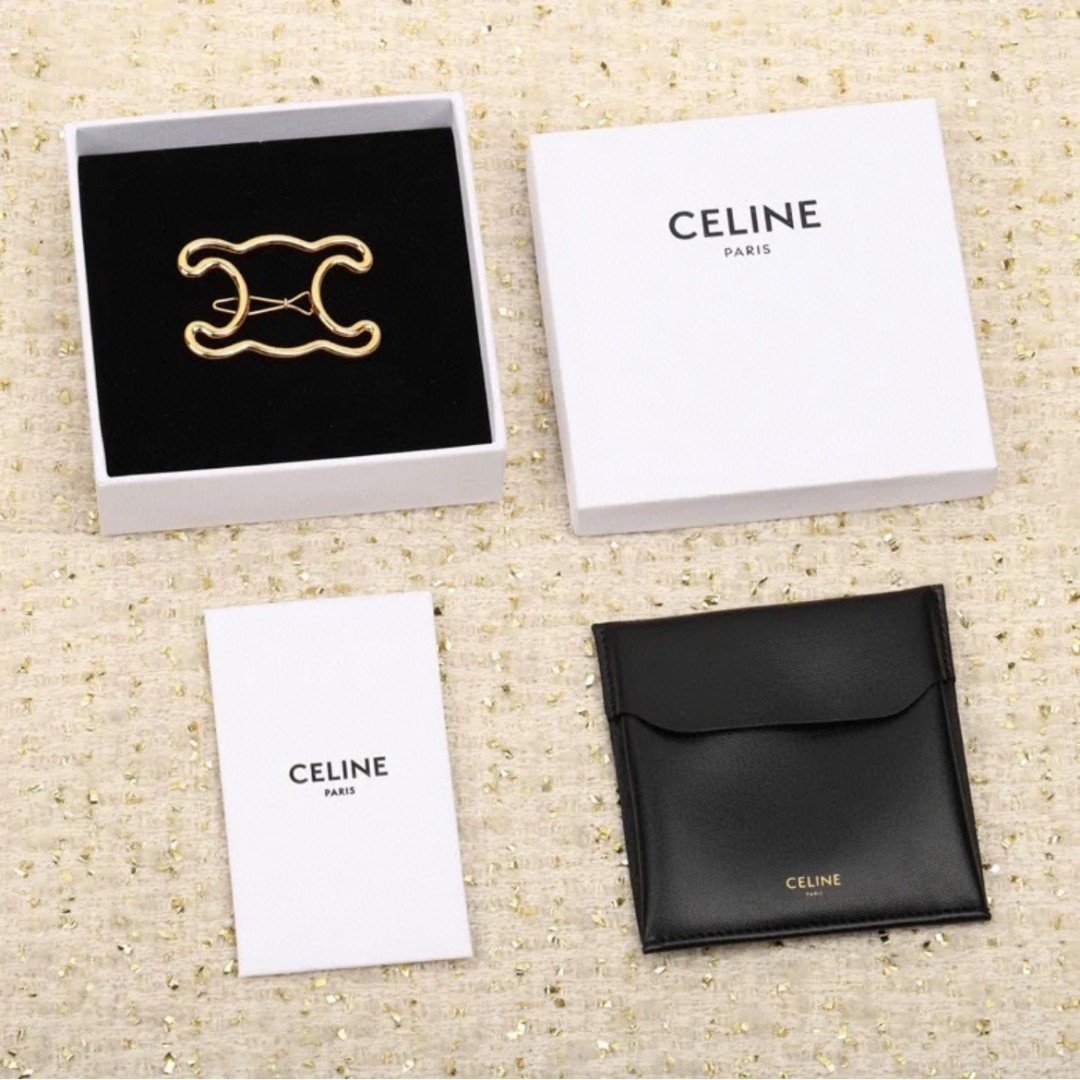 Celine New Hair Pin : Gold-Tone Triomphe Motif Pins for Updos 9 Celine New Hair Pin : Gold-Tone Triomphe Motif Pins for Updos - Image 9