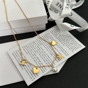 Celine Paris Script Necklace: Delicate Engraved Bar Pendant