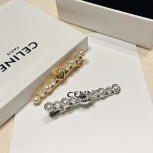 Celine Geometric Hair Clip: Angular Asymmetrical Design in Matte Black