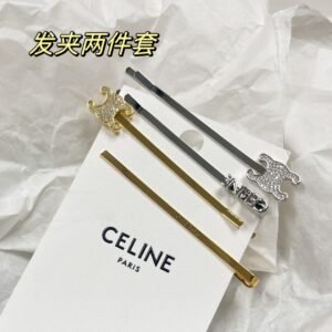 Celine New Ribbon Hair Clip: Silk Satin Bow with Triomphe Charm