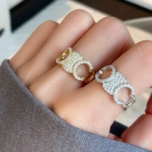 Celine Chunky Chain Link Ring: Adjustable Cuban Chain Design