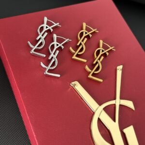 YSL Leather Wrap Earrings: Thin Leather Strips with Gold End Caps