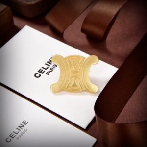 Celine Modern Asymmetric Brooch: Geometric Shapes with Mixed Finishes