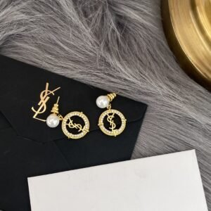 YSL Braided Leather Earrings: Fine Braid with Gold End Caps
