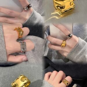 New Celine Initial ‘C’ Ring: Oversized Sculptural Letter in Polished Metal