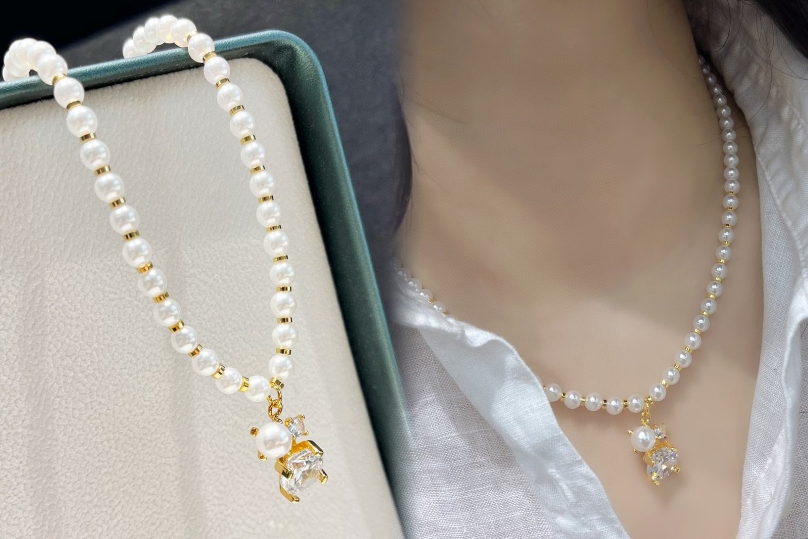 Celine Moon Phase Necklace: Celestial Motif with Crystal Accents 5 Celine Moon Phase Necklace: Celestial Motif with Crystal Accents - Image 5