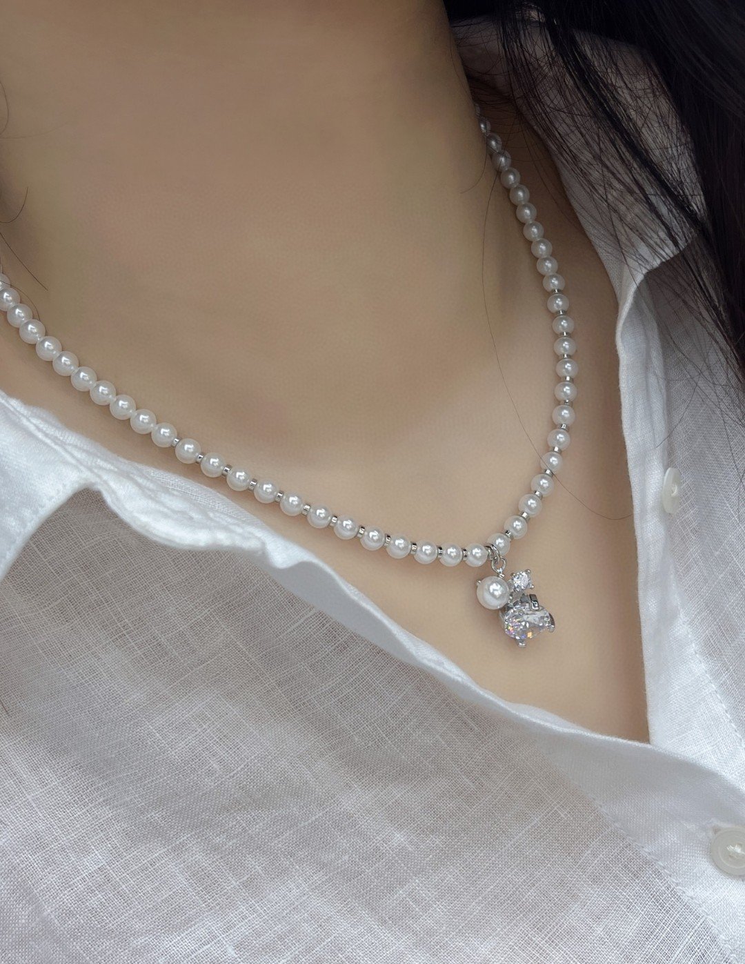 Celine Moon Phase Necklace: Celestial Motif with Crystal Accents 7 Celine Moon Phase Necklace: Celestial Motif with Crystal Accents - Image 7