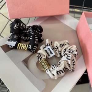 Miu Miu Ribbon-Knot Hair Tie: Double-Sided Satin with Hidden Elastic Core