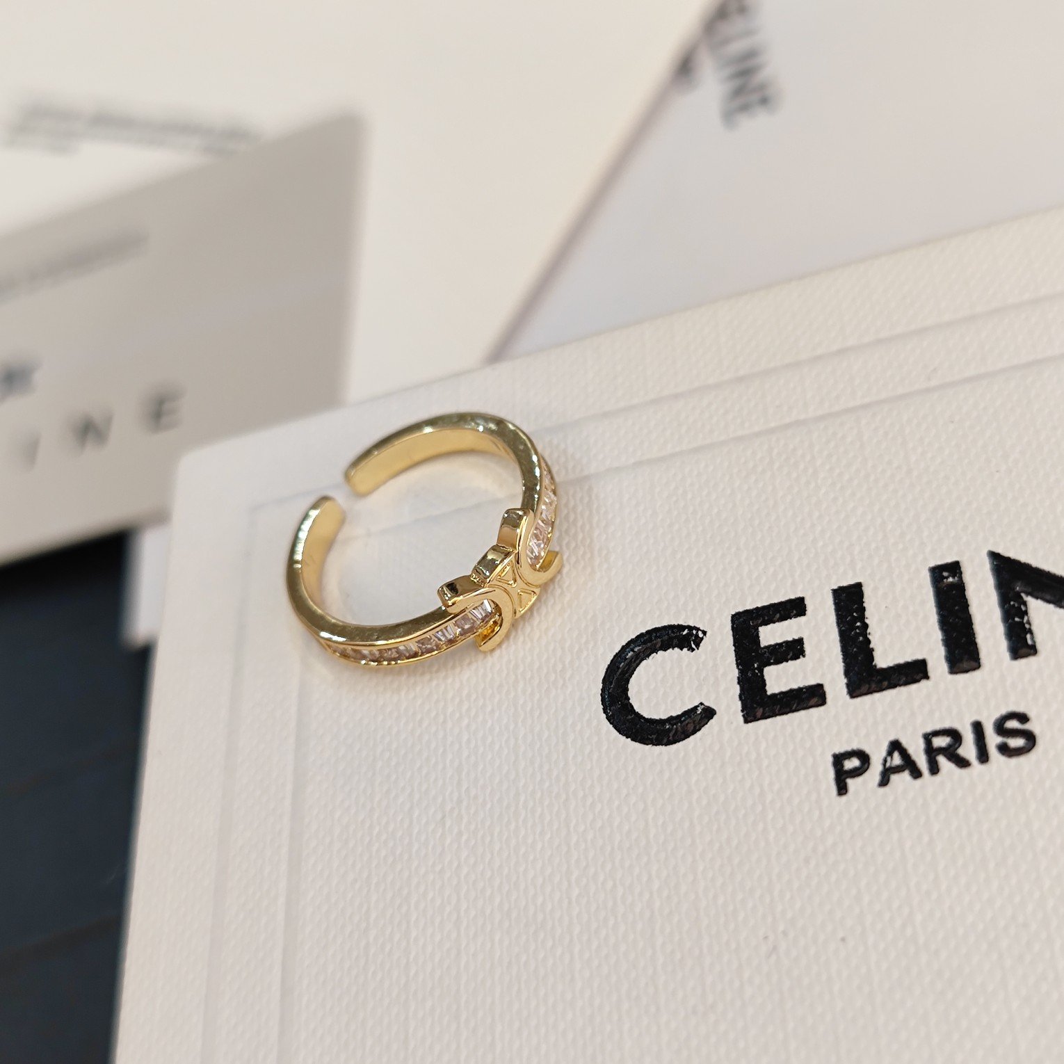 Celine Celestial Ring New: Star & Moon Motif with Pavé Crystal Details 5 Celine Celestial Ring New: Star & Moon Motif with Pavé Crystal Details - Image 5