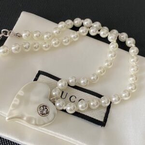 Gucci Web Stripe Lariat Necklace: Red & Green Enamel Accents, No Clasp