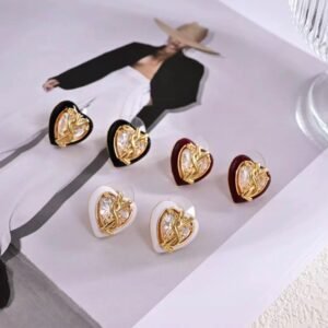 YSL Velvet Bow Stud Earrings: Plush Bow with Gold Tone Edge & Backing