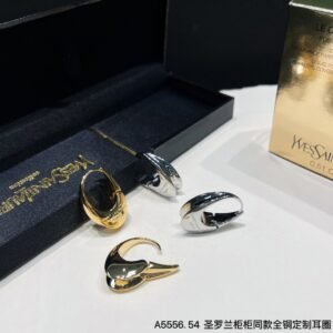 YSL Crinkle Cut Metal Earrings: Textured Surface for Unique Light Play