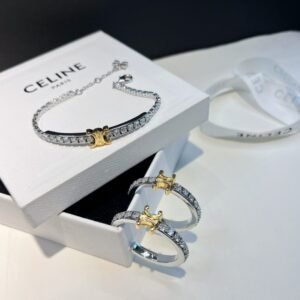 Celine Adjustable Cord Bracelets: Waxed Cord with Gold-Tone Charms