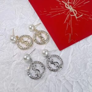 YSL Interlocking Circle Earrings: Modernist Design in Dual-Tone Metal