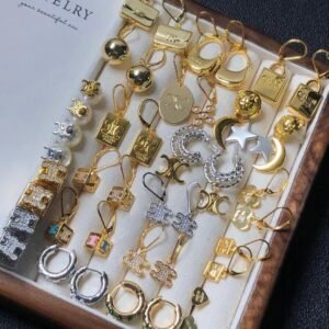 Celine Pack of 3 Hair Ties: Assorted Widths in Neutral Tones with Logo Tab