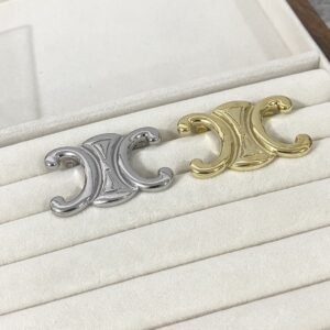 New Celine Floral Appliqué Brooch: Silk Organza Petals with Gold Stem