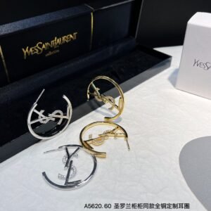 YSL Tassel Drop Earrings: Silk & Crystal Blend on Delicate Gold Chain