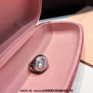 Miu Miu Logo Signet Ring: Engraved ‘Miu Miu’ Script on a Wide Silver Band