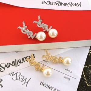 YSL Crystal Mesh Hoops: Flexible Pavé Band with Hidden Clasp