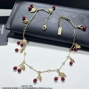 YSL Geometric Initial Necklace: Interlocking 'Y', 'S', 'L' Letters on Chain