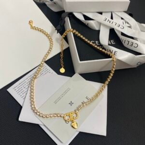 Celine Baroque Pearl Necklace: Irregular Pearls on Gold Chain