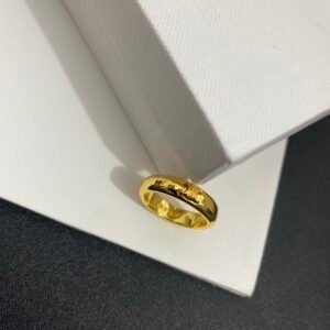 Celine Ava Fluted Dome Ring: Textured Surface with Subtle Logo