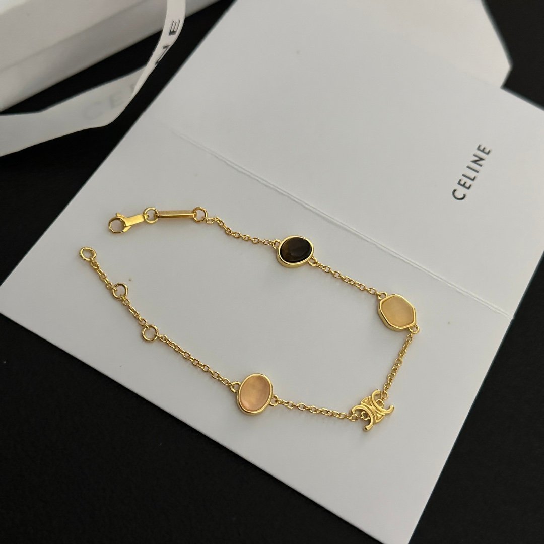 Celine Initial ‘C’ Bracelets: Bold Link Bracelets with Sculptural Letter 2 Celine Initial ‘C’ Bracelets: Bold Link Bracelets with Sculptural Letter - Image 2
