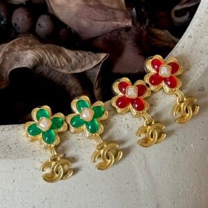 Chanel Tweed & Chain Earrings: Mixed Media Combining Iconic Fabric & Metal