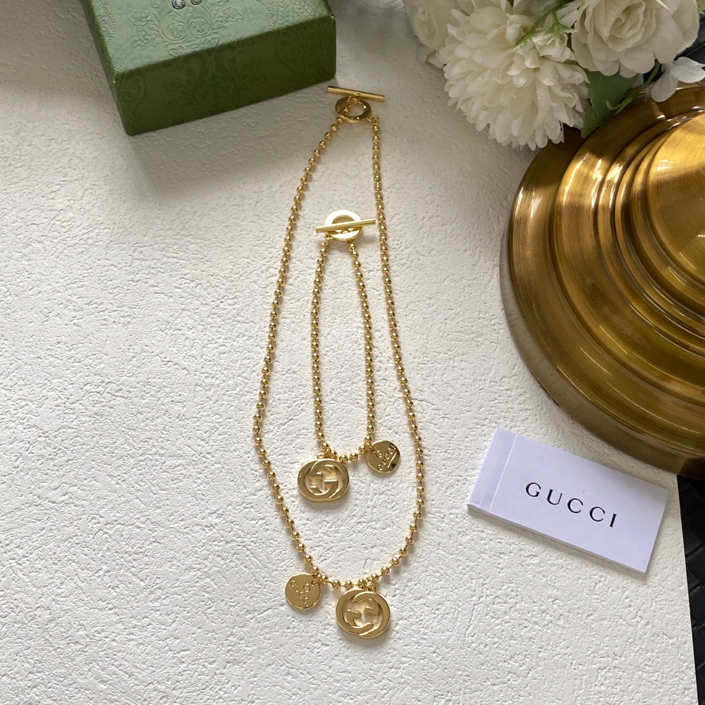 Gucci new necklace Size 41cm--Material Copper--Stamped--Gold Plated for Color Retention 4 Gucci new necklace Size 41cm--Material Copper--Stamped--Gold Plated for Color Retention - Image 4