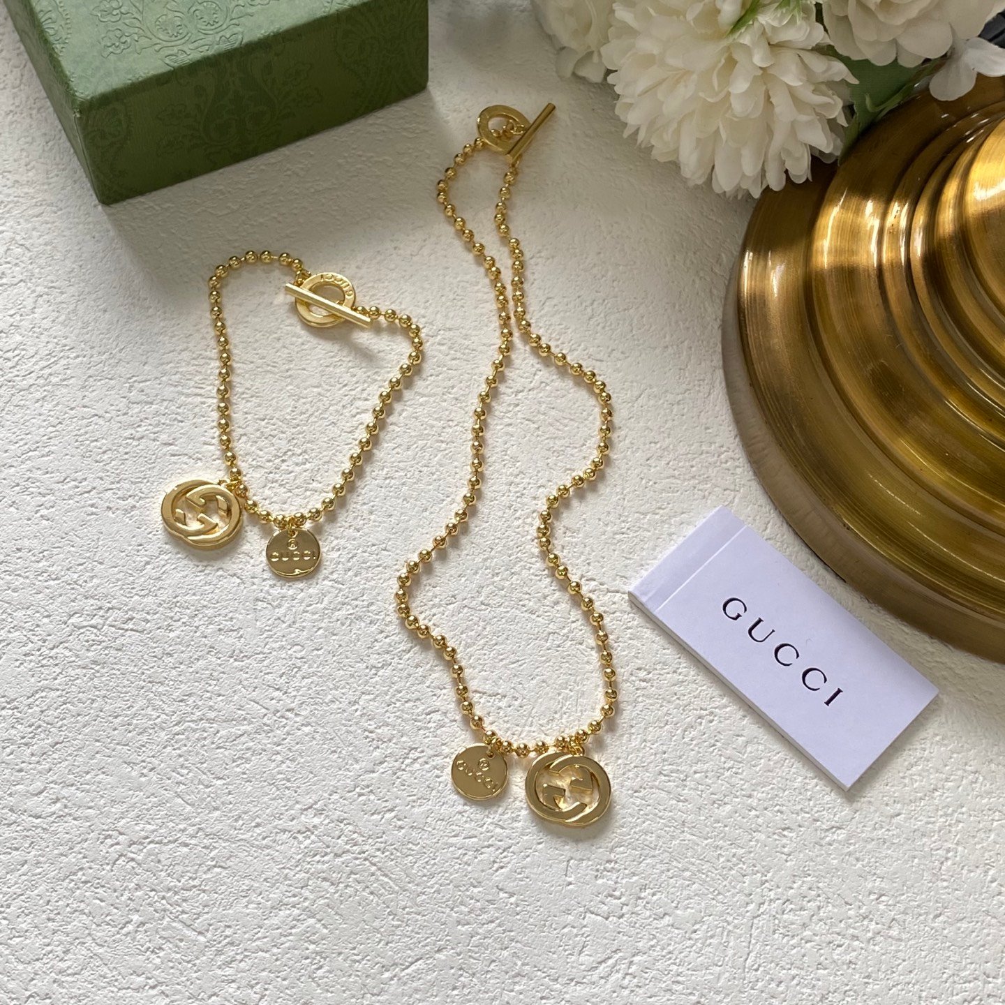 Gucci new necklace Size 41cm--Material Copper--Stamped--Gold Plated for Color Retention 6 Gucci new necklace Size 41cm--Material Copper--Stamped--Gold Plated for Color Retention - Image 6