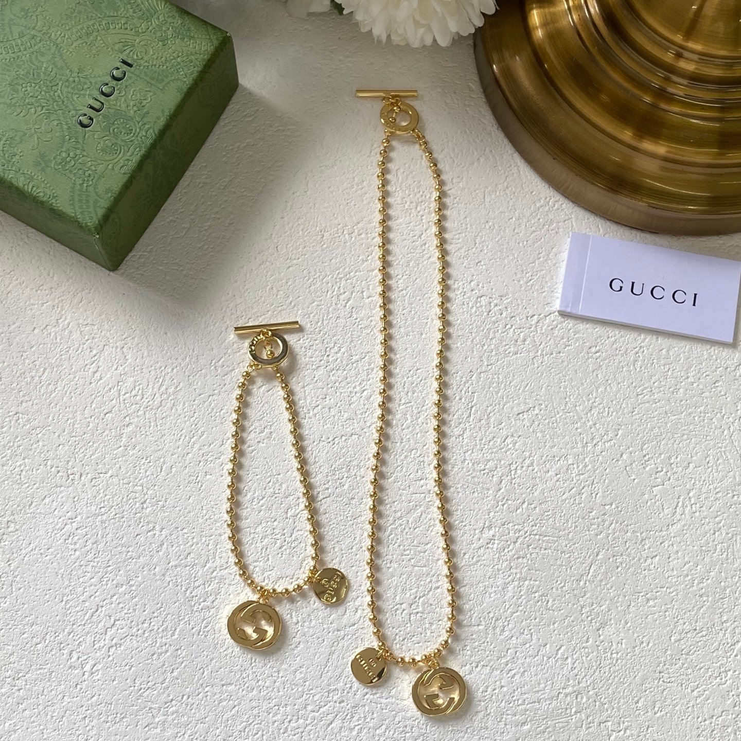 Gucci new necklace Size 41cm--Material Copper--Stamped--Gold Plated for Color Retention 5 Gucci new necklace Size 41cm--Material Copper--Stamped--Gold Plated for Color Retention - Image 5