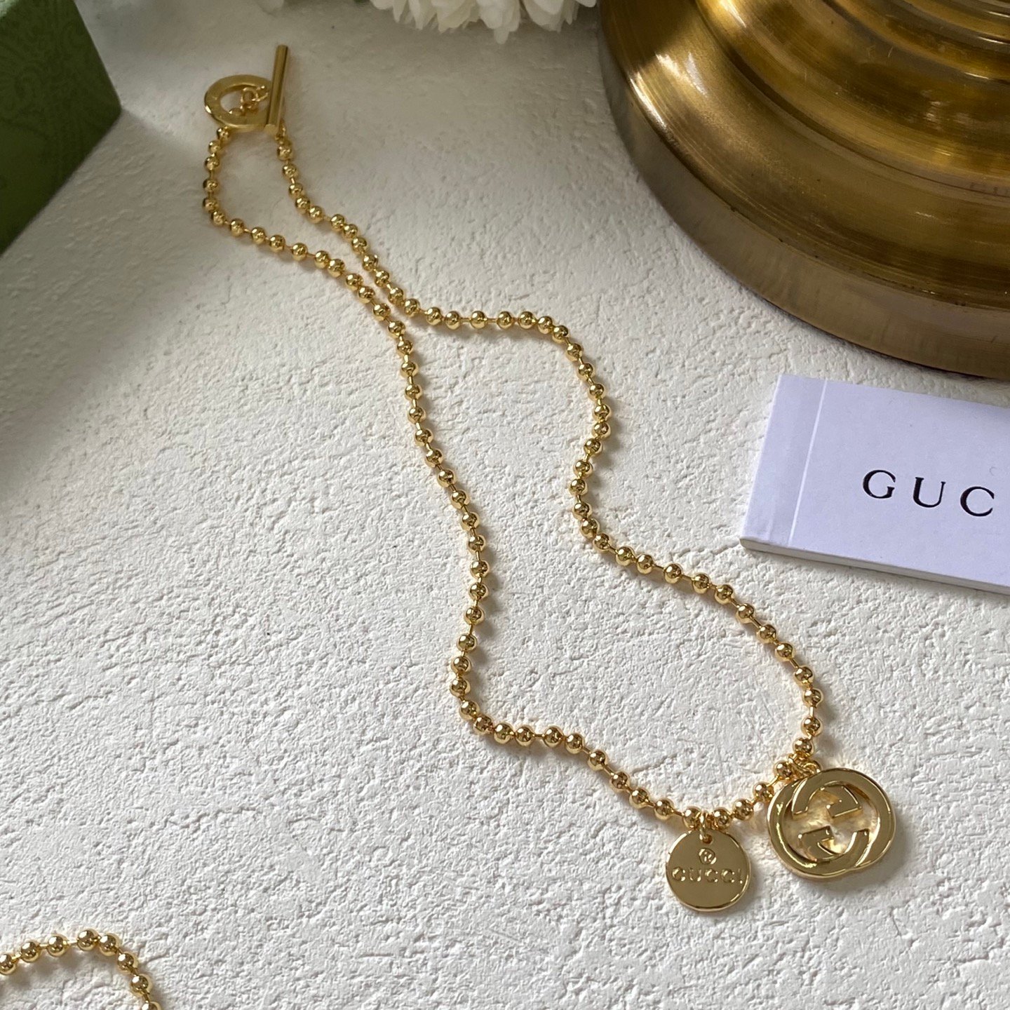 Gucci new necklace Size 41cm--Material Copper--Stamped--Gold Plated for Color Retention 2 Gucci new necklace Size 41cm--Material Copper--Stamped--Gold Plated for Color Retention - Image 2