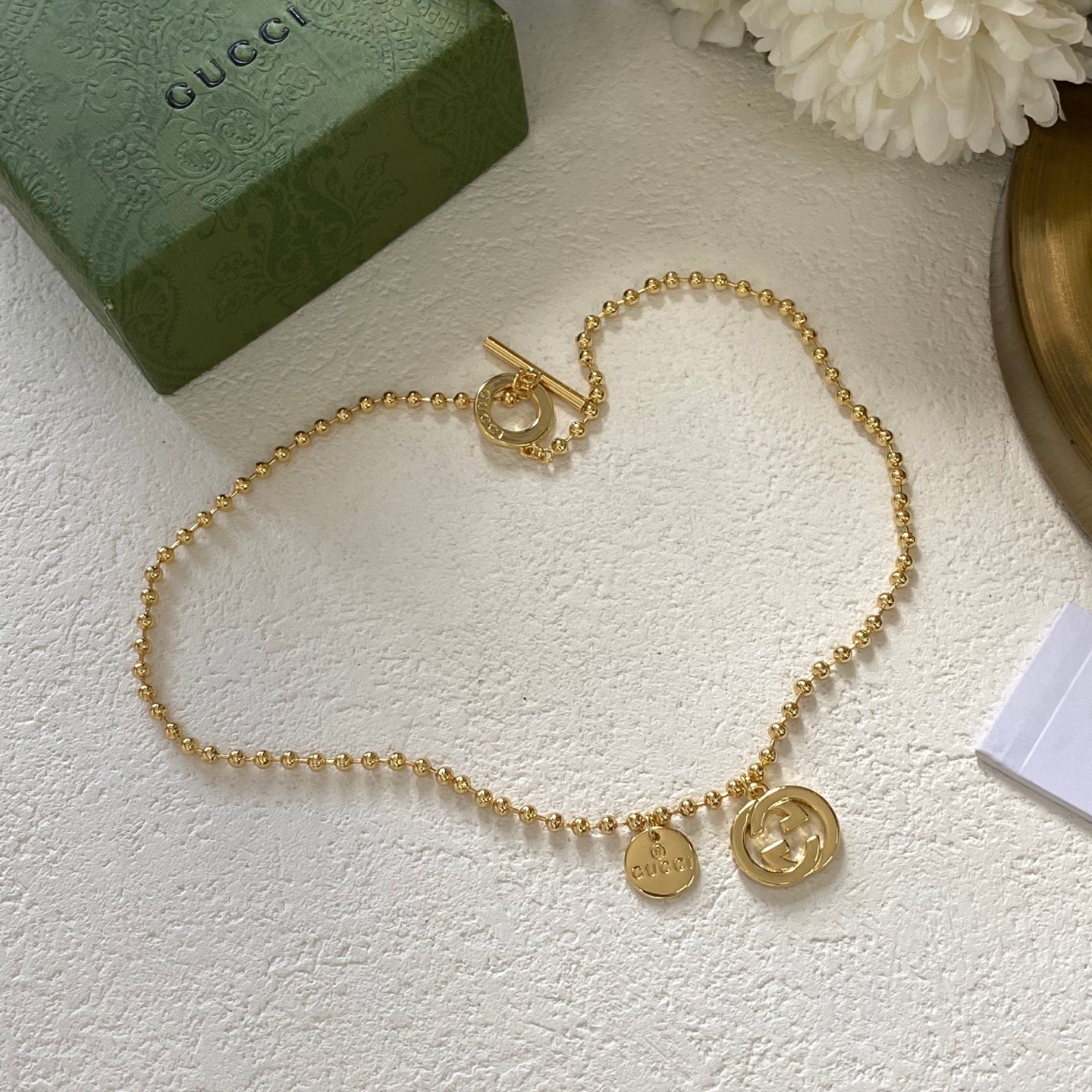 Gucci new necklace Size 41cm--Material Copper--Stamped--Gold Plated for Color Retention 3 Gucci new necklace Size 41cm--Material Copper--Stamped--Gold Plated for Color Retention - Image 3