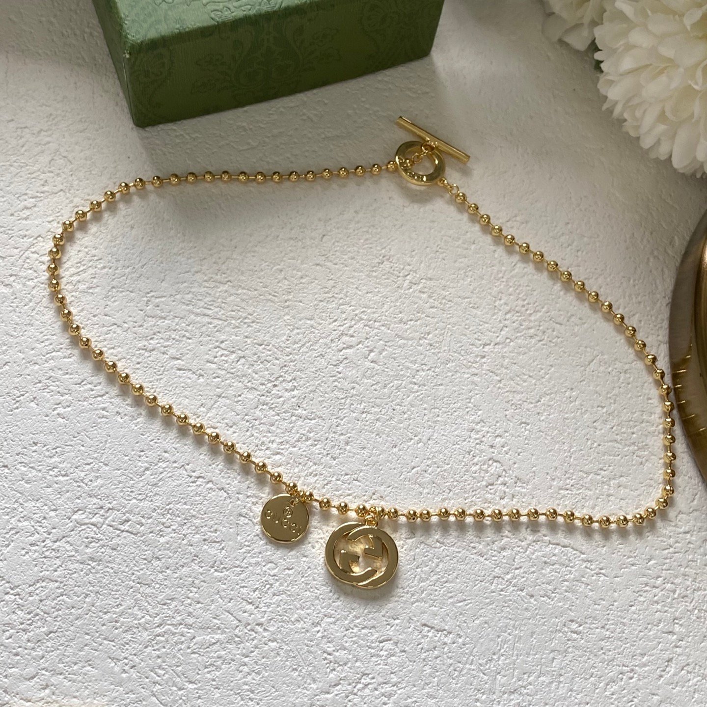 Gucci new necklace Size 41cm--Material Copper--Stamped--Gold Plated for Color Retention 1 Gucci new necklace Size 41cm--Material Copper--Stamped--Gold Plated for Color Retention