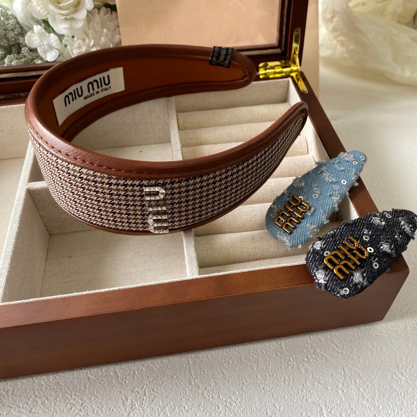 Miu Miu Velvet Butterfly Clip: Embossed Wings with Micro Crystal Details 6 Miu Miu Velvet Butterfly Clip: Embossed Wings with Micro Crystal Details - Image 6