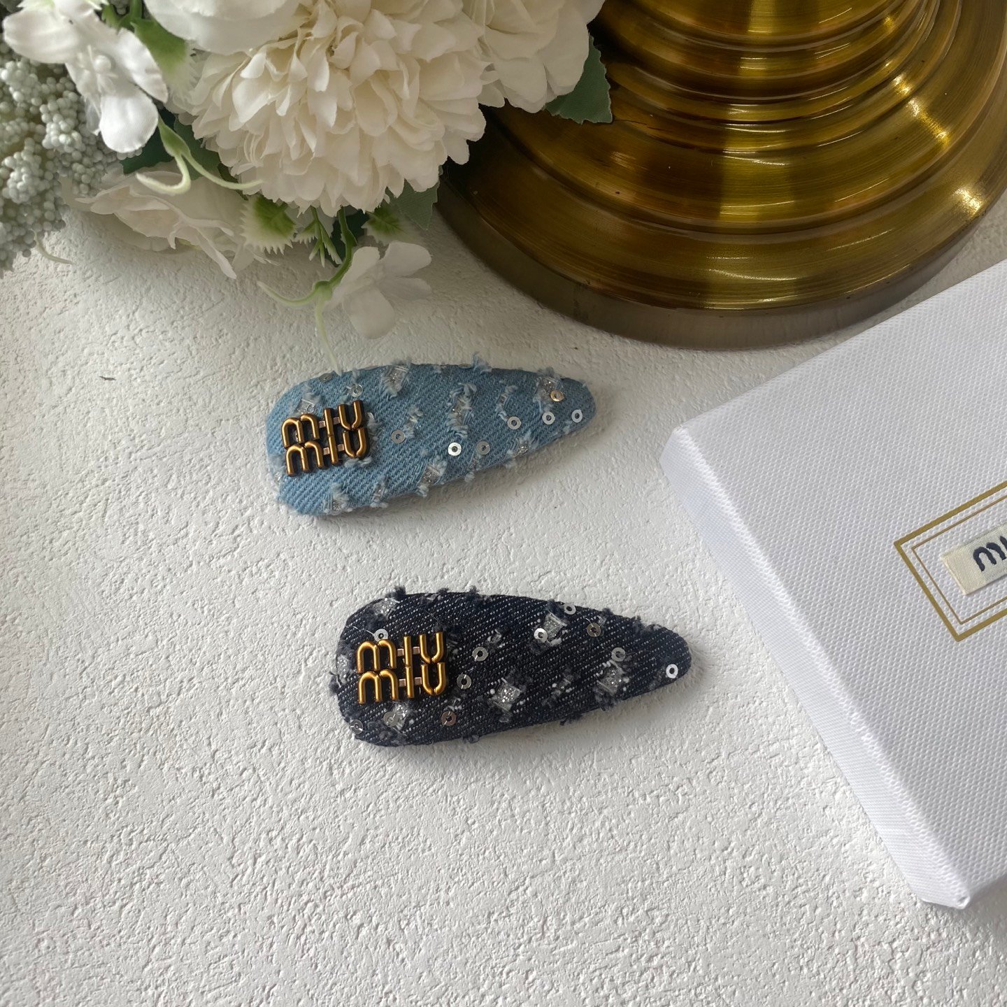 Miu Miu Velvet Butterfly Clip: Embossed Wings with Micro Crystal Details 2 Miu Miu Velvet Butterfly Clip: Embossed Wings with Micro Crystal Details - Image 2