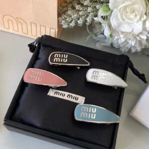 Miu Miu Ribbon-Edge Clip: Silk Satin Trim and Engraved Metal Frame